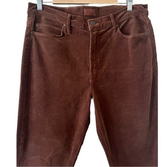 ANTHROPOLOGIE MOTHER The Mid Rise Dazzler Corduroy Pants Monks Robe Brown NEW - Picture 5 of 13